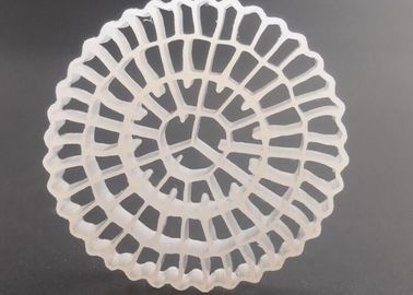 Beli luas permukaan besar 25*4mm dan warna putih bahan HDPE perawan media biofilm MBBR online manufacture
