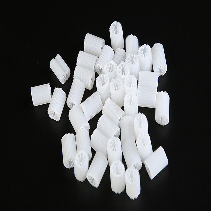 MBBR Bio Media Berat Ukuran 5 * 10mm Putih Perawan HIPS Bahan Plastik Biocell Untuk pengobatan