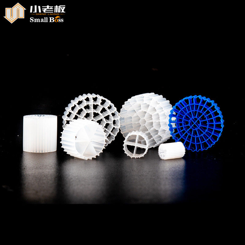 PE38 Moving Bed Biofilm Reactor Putih Warna Alam Perawan Bahan HDPE Mbbr Carrier