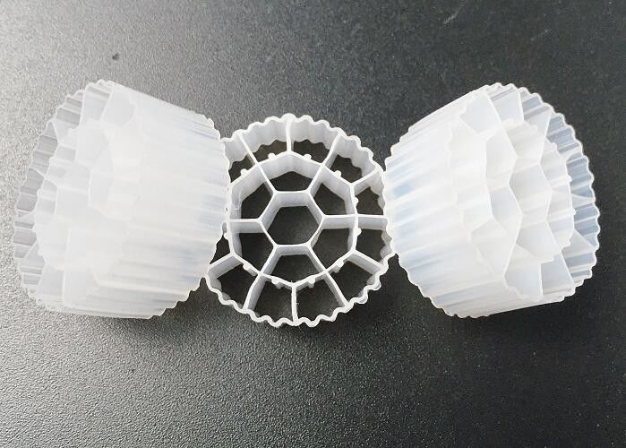 19 Lubang 25*10mm Filter Biomassa Putih Pembawa Media Biofilm Resisten UV