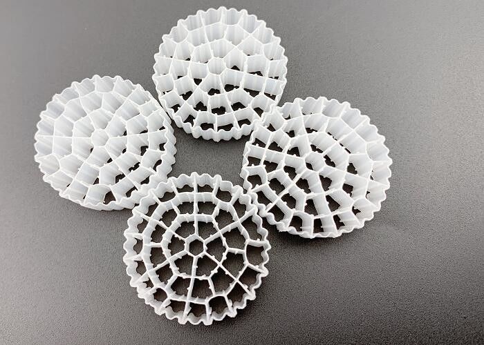 FDA PE37 25*10MM Media Filter Terapung MBBR HDPE Putih